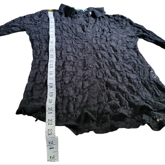 Maurices black lace button down womens large - Picture 3 of 4